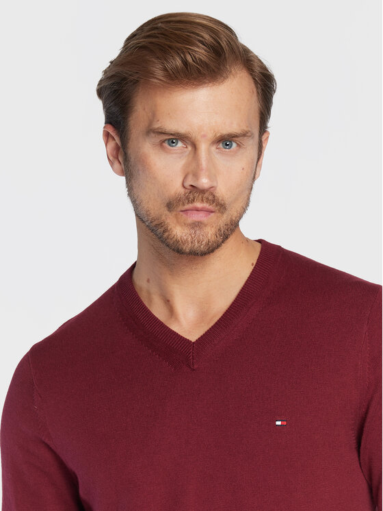 Tommy Hilfiger Tommy Hilfiger Pullover Pima MW0MW28047 Dunkelrot Regular Fit