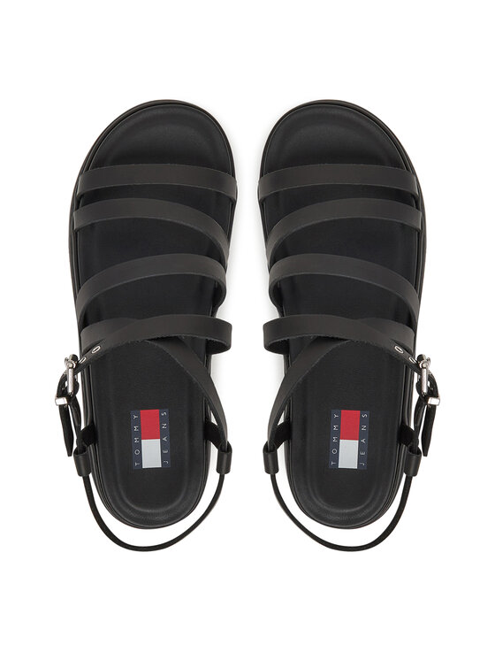 Tommy Jeans Tommy Jeans Sandale Tjw Wedgy Strappy Sandal EN0EN02756 Crna