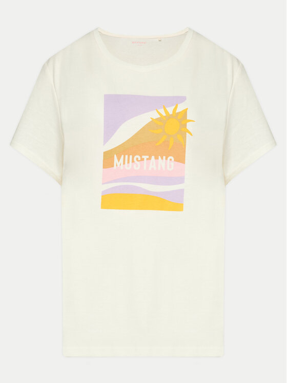 Mustang Mustang T-Shirt Alma 1015163 Écru Regular Fit