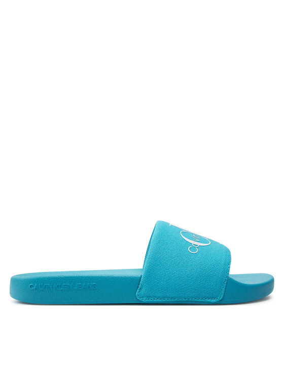 calvin klein jeans mules / sandales de bain slide monogram co yw0yw00103 bleu