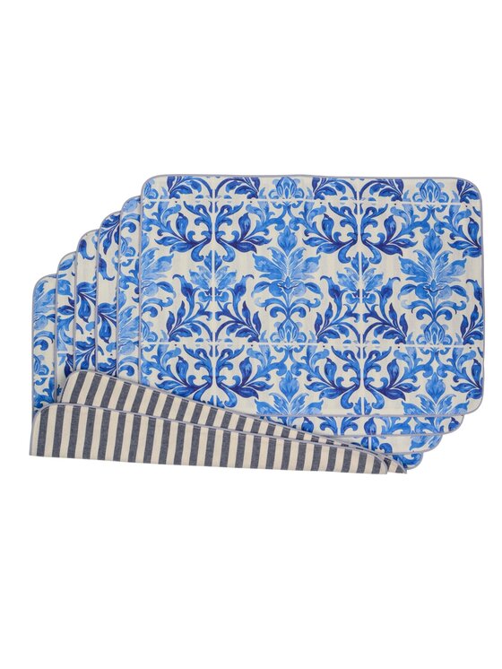Roseberry Home Roseberry Home Podkładka na stół dwustronne Majolica Blue & Dandy Blue Niebieski