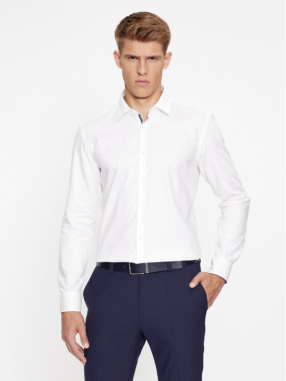 Hugo Košulja Koey 50500210 Bijela Slim Fit