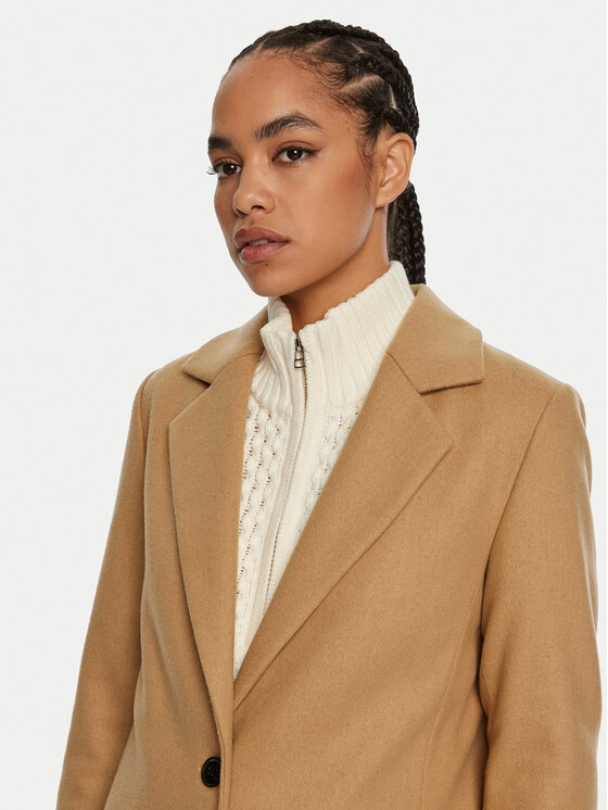 HUGO Hugo Wollmantel Mojeni 50526199 Beige Regular Fit