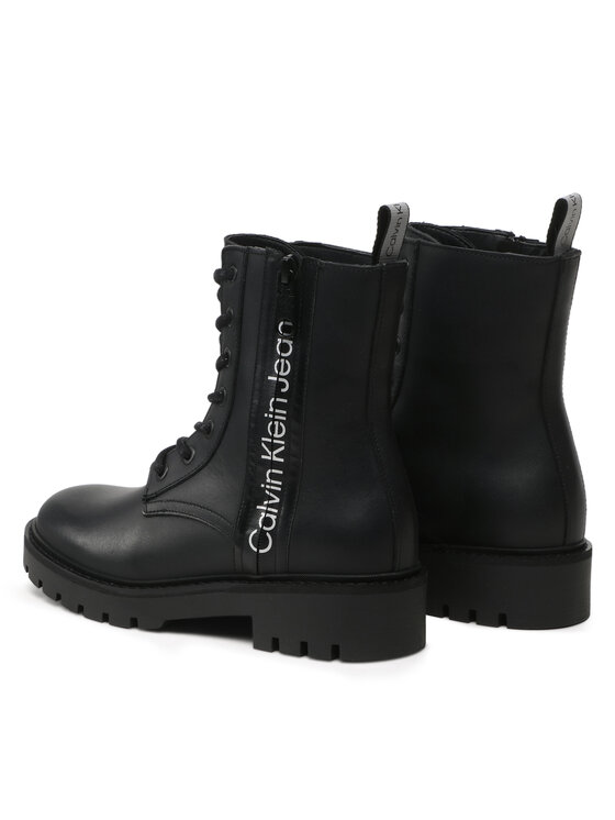 Calvin Klein Jeans Calvin Klein Jeans Μποτάκια Combat Mid Laceup Zip Wn YW0YW01035 Μαύρο