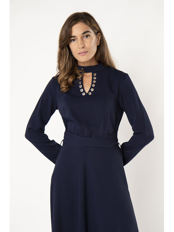 QUIOSQUE QUIOSQUE Večerné šaty MAYA DRESS Tmavomodrá Regular Fit