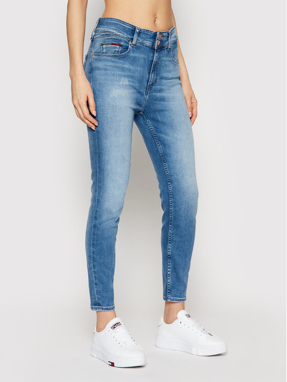 Tommy Jeans Džinsai Shape DW0DW09492 Mėlyna Skinny Fit • Modivo.lt