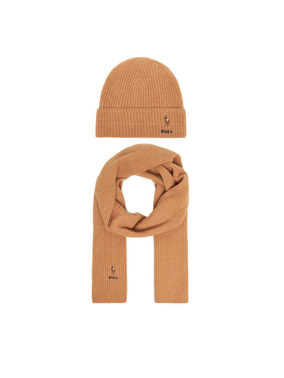 Polo Ralph Lauren Zestaw Szalik i Czapka 455981430002 Brązowy