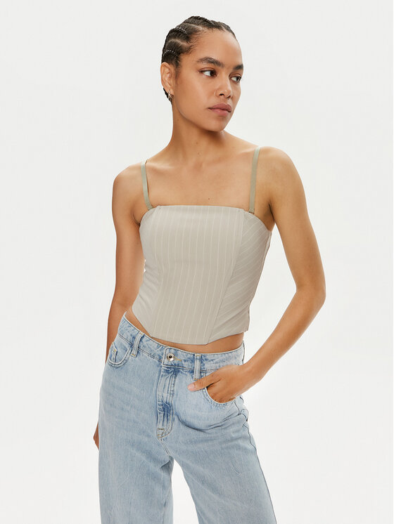 Patrizia Pepe Top 8C0729 A457-FE81 Sivá Slim Fit