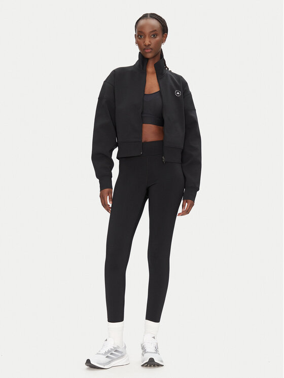 adidas by Stella McCartney adidas by Stella McCartney Džemperis ar kapuci JJ0084 Melns Regular Fit