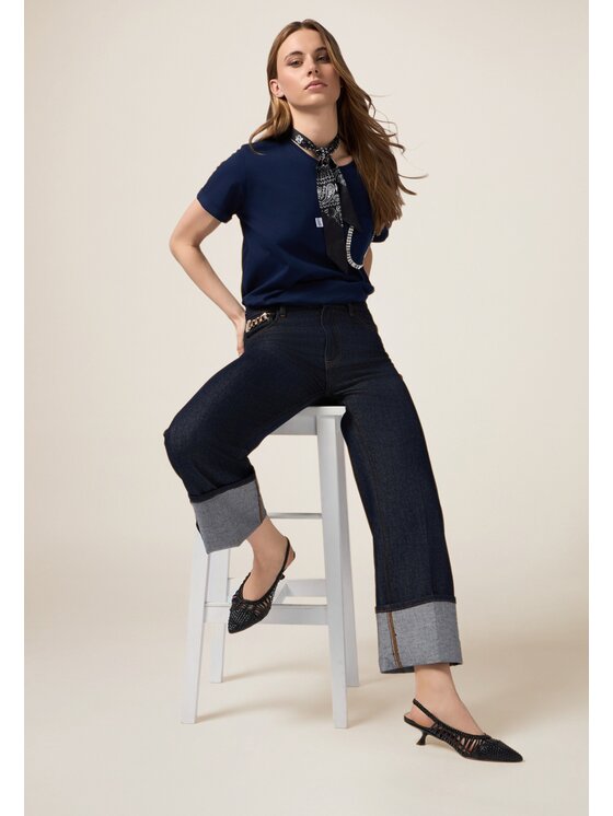 Oltre Oltre Jeans P527R008311N034 Blu Baggy Fit