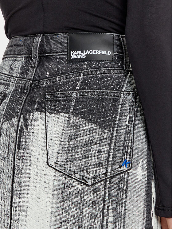 Karl Lagerfeld Jeans Karl Lagerfeld Jeans Farmer szoknya 246J1203 Szürke Regular Fit
