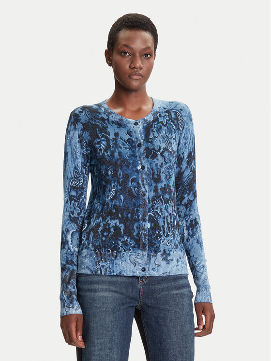 Desigual Kardigan Kassidy 25WWJF12 Niebieski Regular Fit
