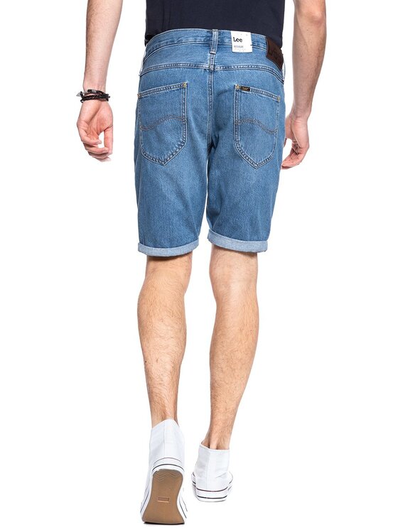 Lee Lee Szorty jeansowe 5 POCKET SHORT Niebieski Regular Fit