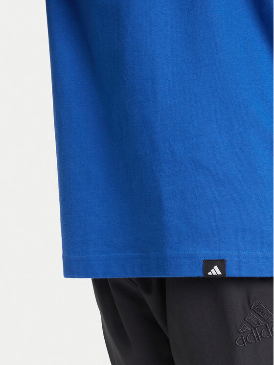 adidas adidas T-Shirt Pennant Trim Graphic JL9227 Niebieski Regular Fit