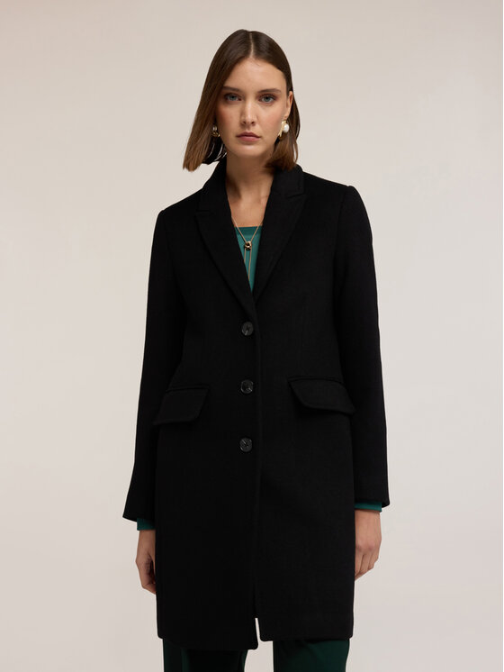 Motivi Motivi Cappotto invernale 0098Q000619N033 Nero Regular Fit