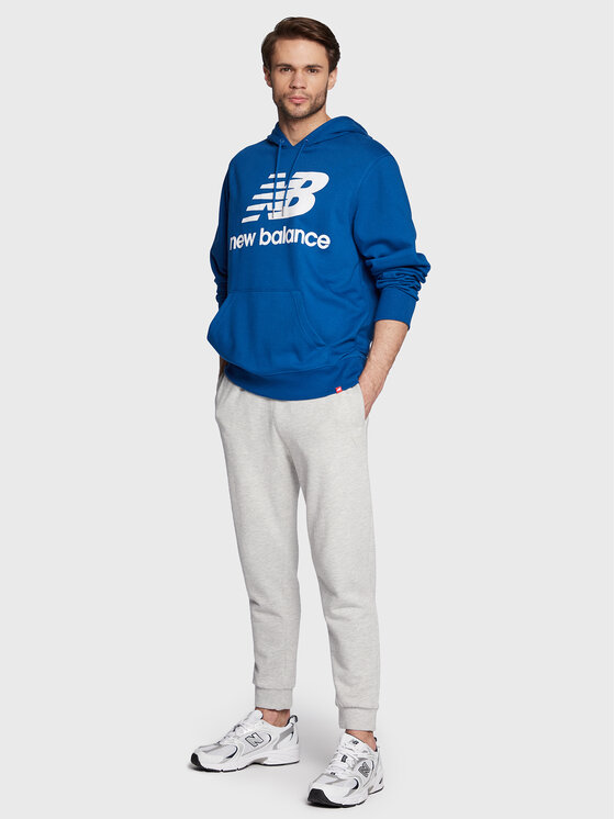 New Balance New Balance Bluza Essentials Stacked Logo MT03558 Niebieski Relaxed Fit