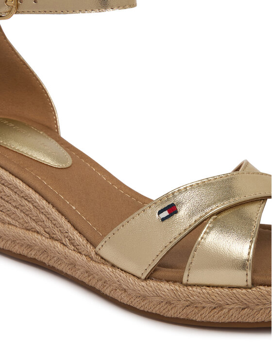 Tommy Hilfiger Tommy Hilfiger Espadrilles Metalic Crossover Strap FW0FW09333 Arany