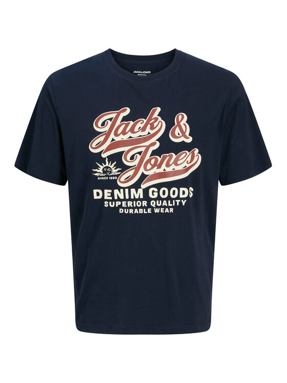 Jack & Jones Jack & Jones T-Shirt Logo 12279535 Granatowy Standard Fit
