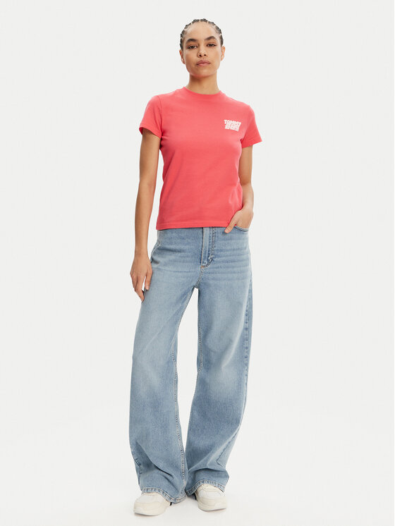 Tommy Jeans Tommy Jeans Тишърт Bubble DW0DW21338 Розов Regular Fit