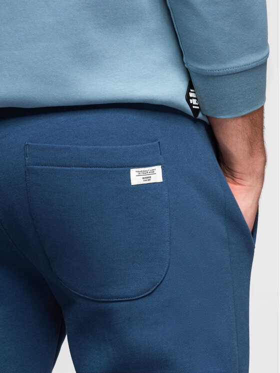 Ombre Ombre Spodnie dresowe OM-PABS-0304 Granatowy Slim Fit