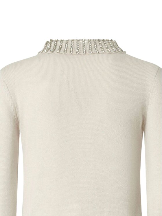 PINKO PINKO Sweter Ventotene maglia con strass Beżowy Regular Fit