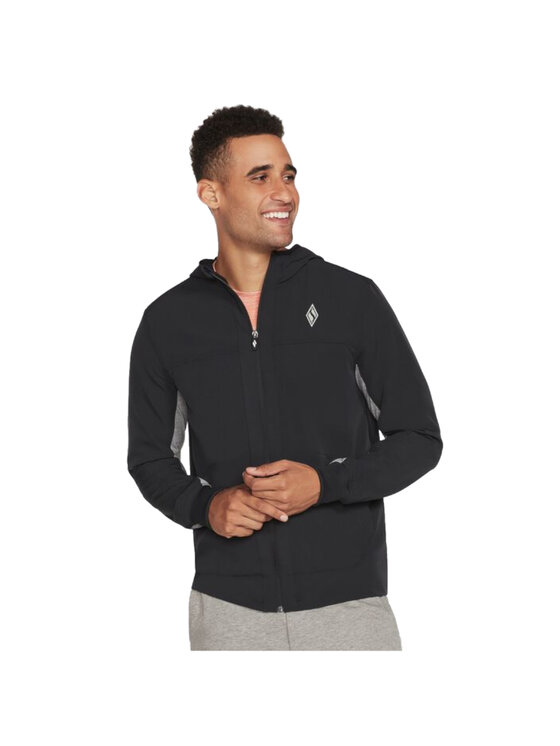 Skechers Skechers Bluza Skechers Skechweave Premium Hooded Jacket Czarny Regular Fit