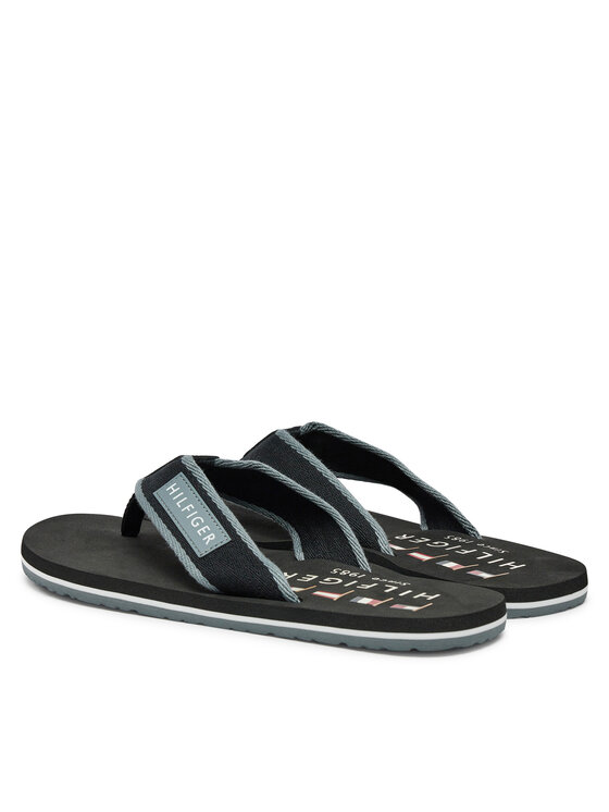 Tommy Hilfiger Tommy Hilfiger Flip flop Patch Hilfiger Beach Sandal FM0FM05435 Negru