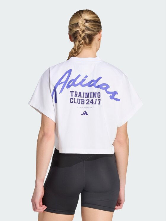 adidas adidas Koszulka techniczna 167689 Biały Loose Fit