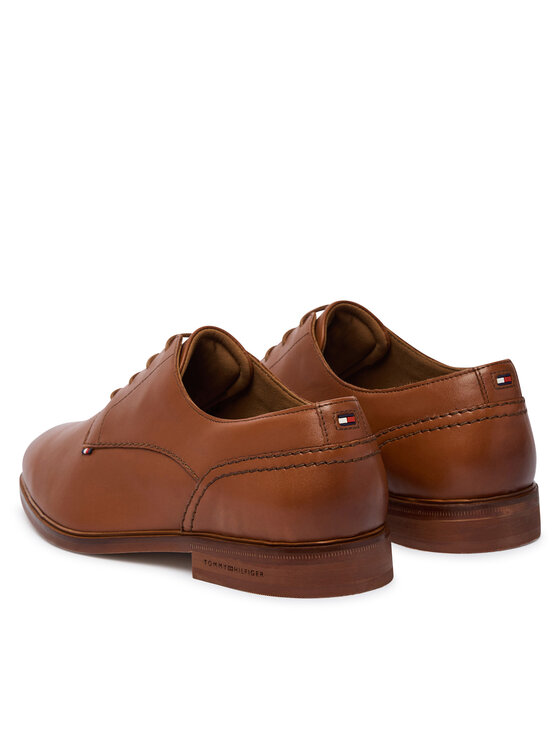 Tommy Hilfiger Tommy Hilfiger Pantofi Hilfiger Leather Dress Shoe FM0FM05777 Maro