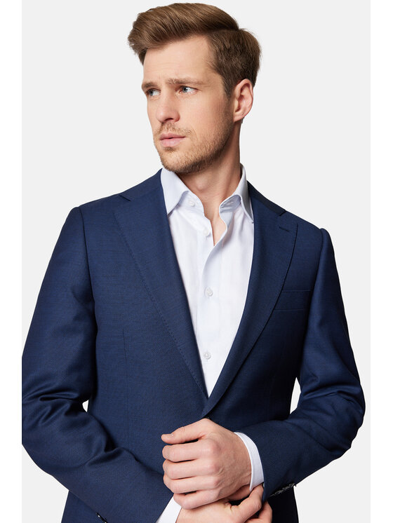 Lancerto Lancerto Garnitur Garnitur Granatowy Wełniany Hartford GA073124000021 Granatowy Slim Fit