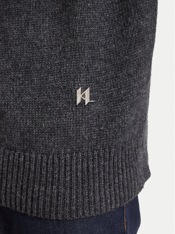 KARL LAGERFELD KARL LAGERFELD Sweter 655026 564308 Szary ciemny Regular Fit