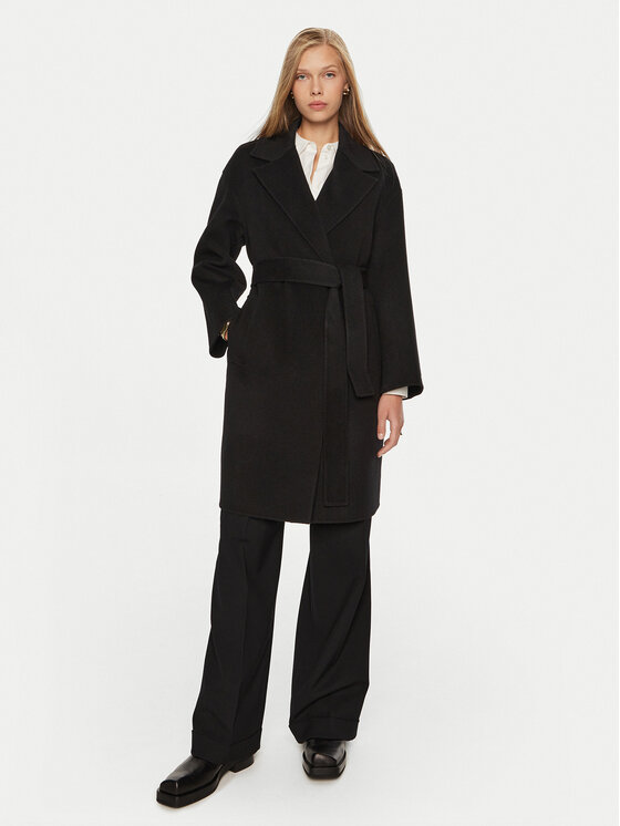 Marella Marella Cappotto di lana Marna 2423016011 Nero Regular Fit