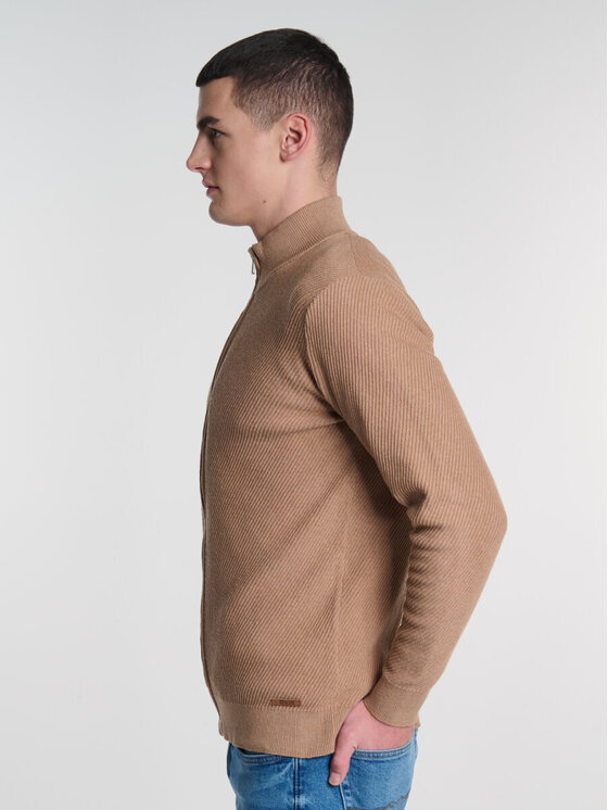 BIG STAR BIG STAR Sweter ADAL_802_160 Brązowy Basic Fit