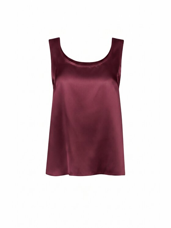 Cat&Cat Cat&Cat Top jedwabny basic Bordowy Regular Fit