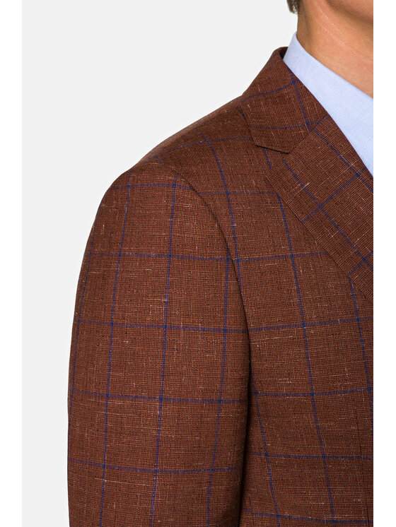 Lancerto Lancerto Marynarka Medina Brązowy Slim Fit