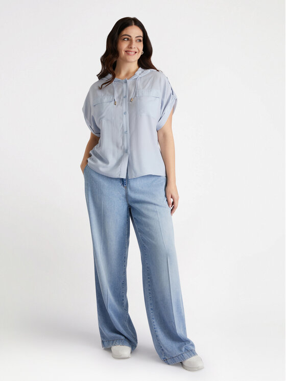 Fiorella Rubino Fiorella Rubino Camicia 5052T001280N004 Turchese Boxy Fit