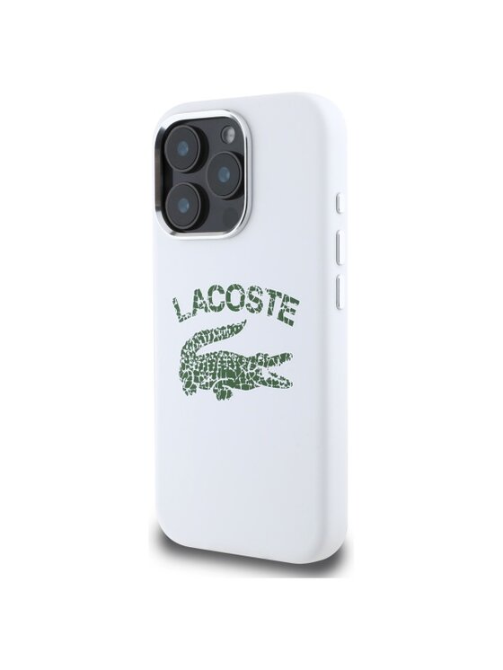 Etui na telefon Lacoste, Białe, Silicone Cracked Logo