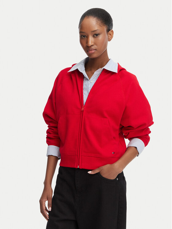 Tommy Jeans Hanorac Flag DW0DW22834 Roșu Boxy Fit