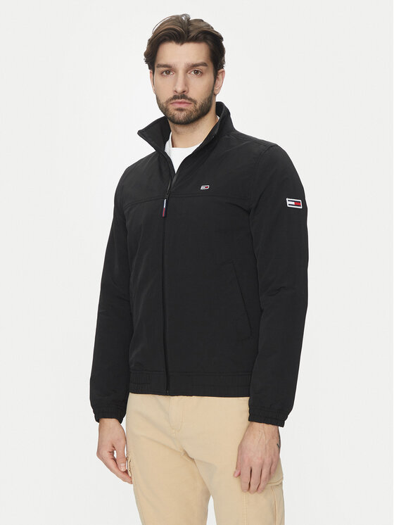 Tommy Jeans Tommy Jeans Pārejas jaka Essential Casual DM0DM15382 Melns Regular Fit