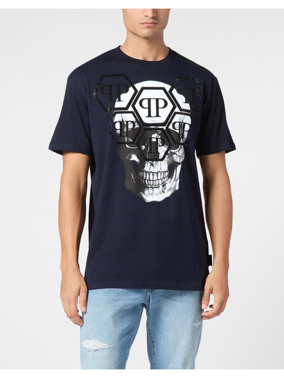 PHILIPP PLEIN PHILIPP PLEIN T-Shirt 9557 Błękitny Regular Fit