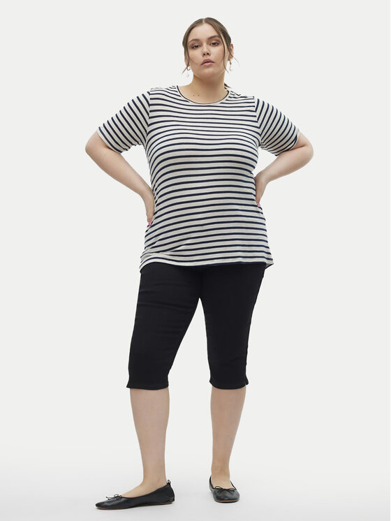 Vero Moda Curve Vero Moda Curve Pantaloni capri Cjune 10303171 Negru Slim Fit