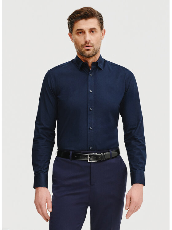 Pako Lorente Pako Lorente Koszula P25SN-1X-014 Granatowy Slim Fit