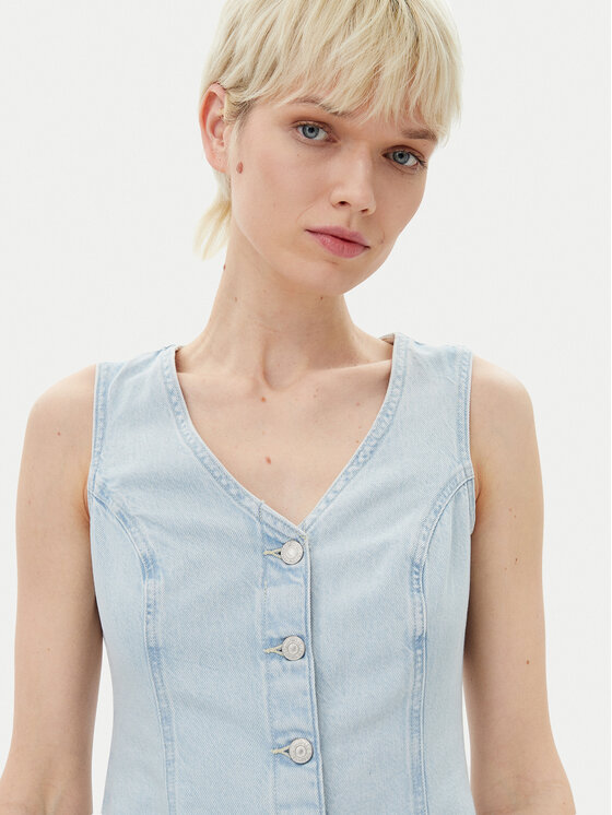 Levi's® Levi's® Sukienka jeansowa Vianna Vest 001WL-0000 Błękitny Regular Fit