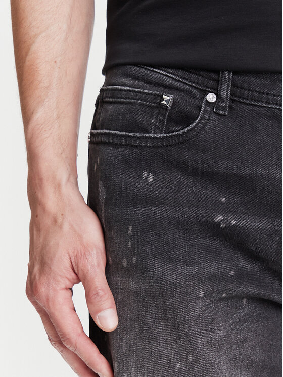 KARL LAGERFELD KARL LAGERFELD Pantaloni scurți de blugi 265820 552832 Negru Slim Fit