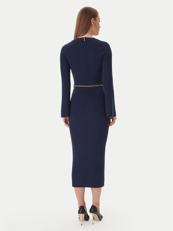 MICHAEL Michael Kors MICHAEL Michael Kors Плетена рокля MF5835G4VR Тъмносин Slim Fit