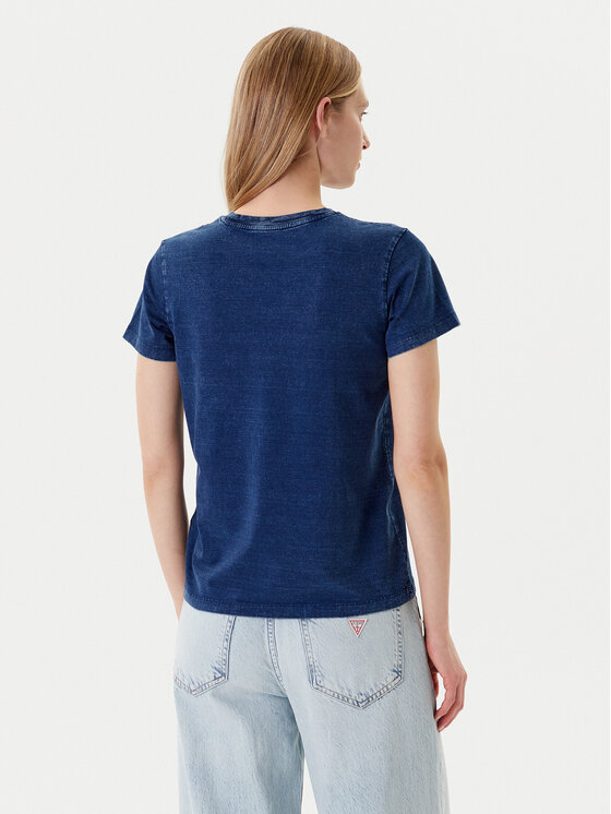 Guess Jeans Guess Jeans Marškinėliai W5YI22 KCTL1 Tamsiai mėlyna Regular Fit
