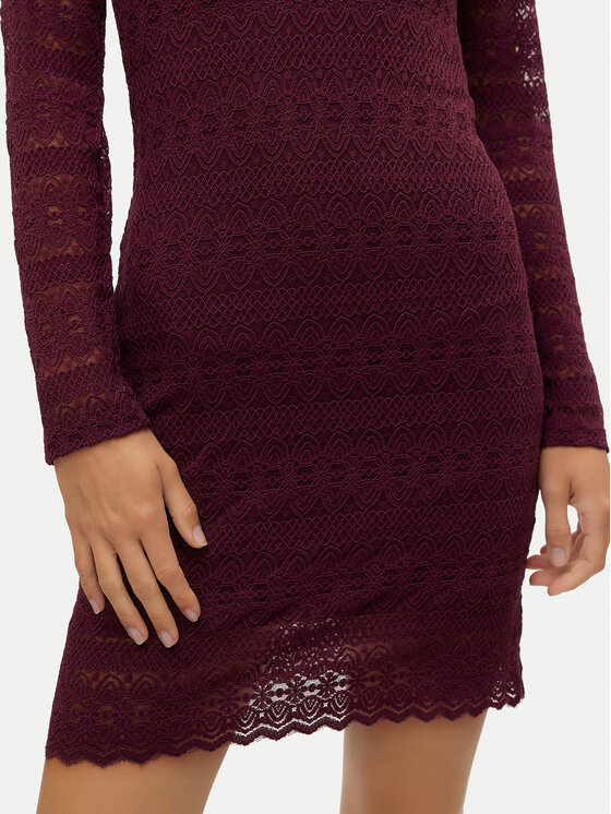 Vero Moda Vero Moda Koktel haljina Zoe 10315445 Tamnocrvena Slim Fit