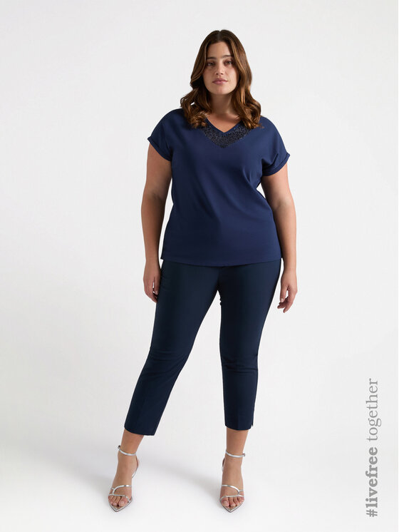 Fiorella Rubino Fiorella Rubino T-shirt G008L008329N034 Blu Regular Fit