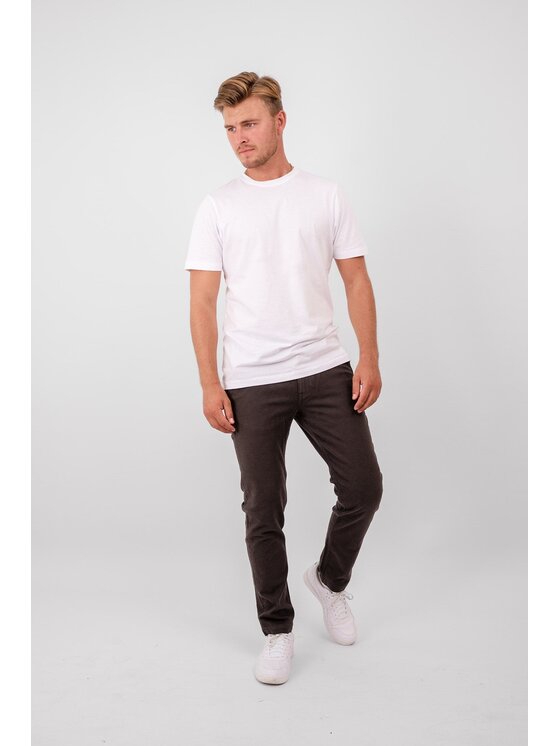 TeeShoppen TeeShoppen Chinosy 'Perform Collection' Brązowy Regular Fit