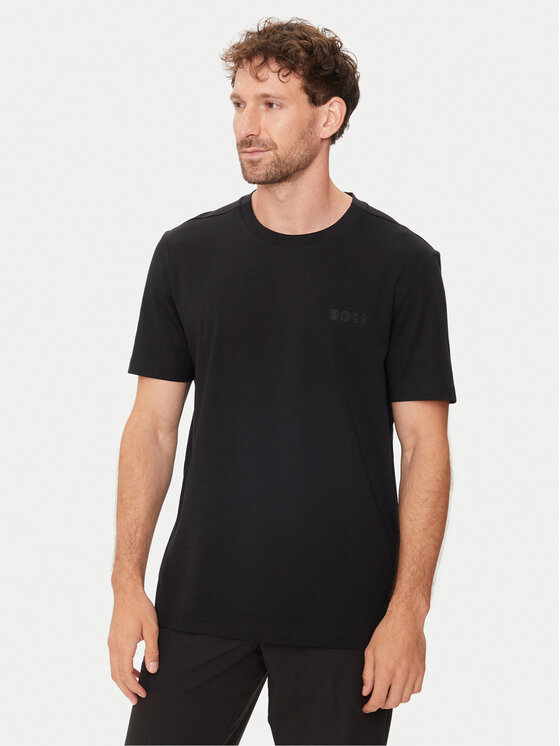 Boss Tricou 50515620 Negru Regular Fit